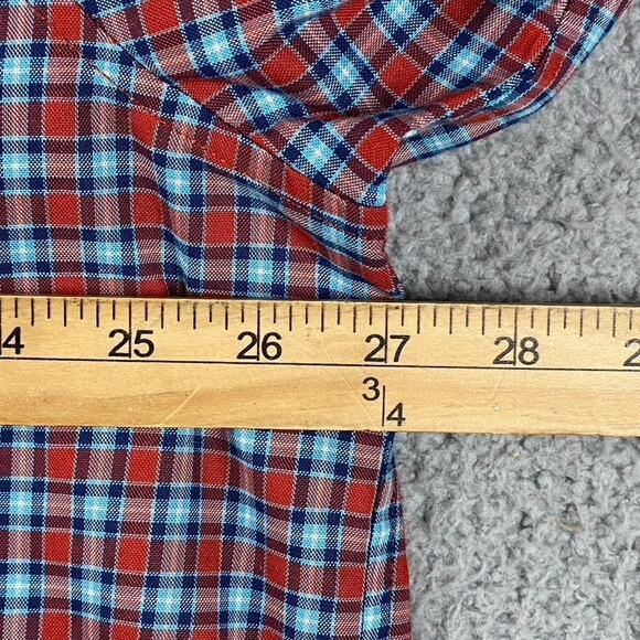 L.L. Bean Traditional Fit Button Down Shirt Men's 2XL Blue Red Plaid Preppy - Picture 6 of 8
